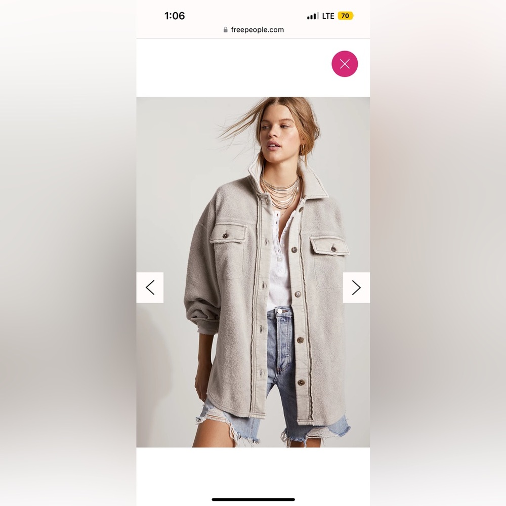 XS stone ruby jacket- free people